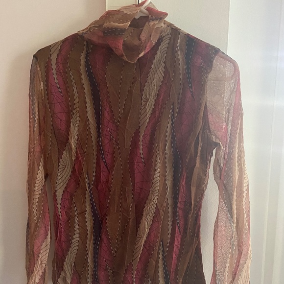 Long Sleeve Mesh Turtleneck - Picture 2 of 2